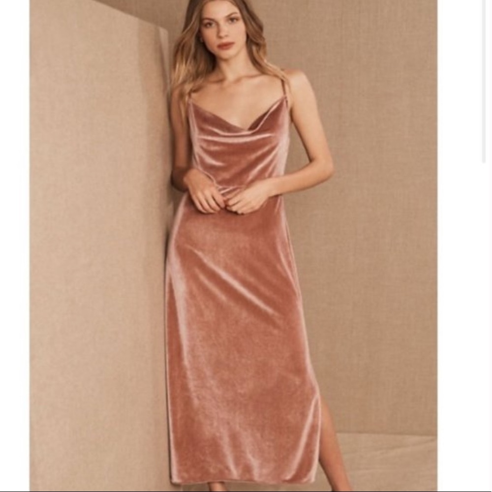 BHLDN Nasha Velvet Dress Size 4 Dark Mauve